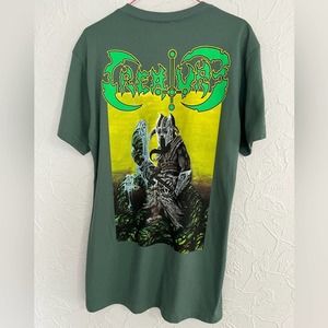 VINTAGE CREATURE SKATEBOARDS VIKING DEATH METAL LOGO MENS SHIRT SIZE SMALL RARE